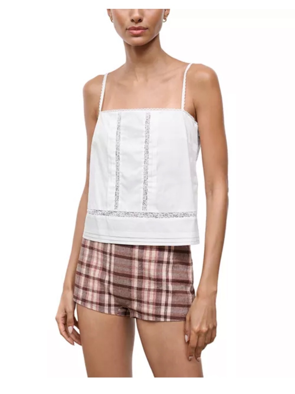 Staud Corinna Lace Inset Tank Top